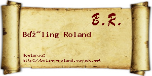Báling Roland névjegykártya